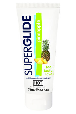 Lubrificante commestibile HOT Superglide a base d'acqua - ANANAS 75 ml