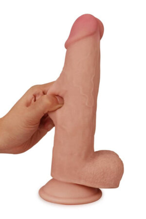 Dildo doppio strato con pelle scorrevole da 8''