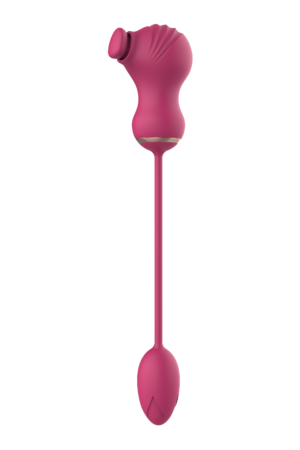 ESSENTIALS DOPPIO STIMOLATORE FLESSIBILE E UOVO VIBRANTE ROSA