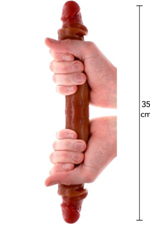 Prepuzio Doppio Dong Silicone 35 cm caramello