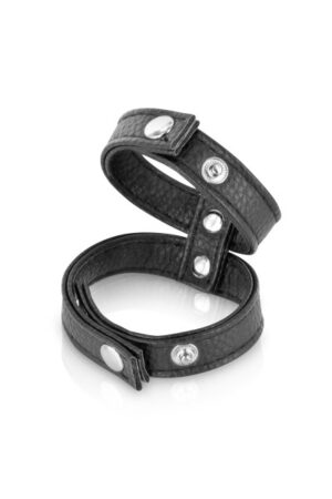 Fetish Tentation - Anello Fallico Doppio Regolabile - Nero