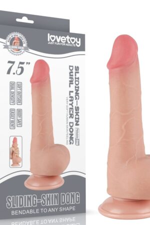 Dildo a doppio strato con pelle scorrevole da 7,5'', color carne II_B15O50_3