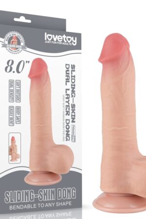 Dildo a doppio strato scorrevole da 8'' color carne I_B15O50_3