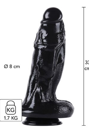 Dildo extra spesso 32,5 cm nero