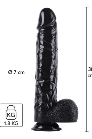 Dildo nero da 38 cm