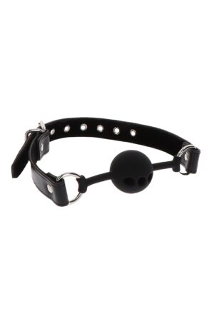Bavaglio a sfera in silicone nero
