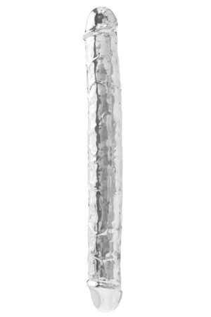 Doppio Dong trasparente in TPE 34,5 cm trasparente