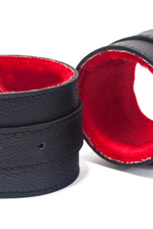 Manette in pelle pieno fiore nere