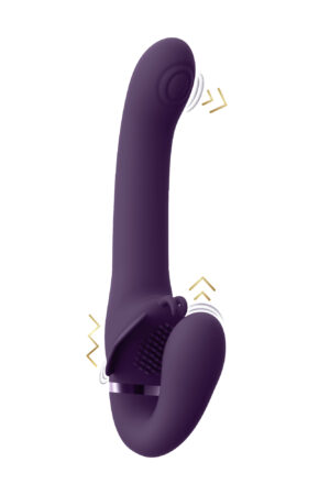 Satu - Strapon vibrante e a impulsi senza spalline - Viola