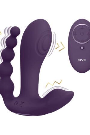Kata - Vibratore a doppia penetrazione con vibrazione a impulsi - Viola