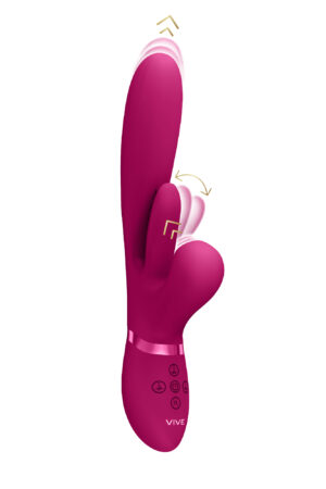 Kura - Vibratore per il punto G con lingua oscillante e stimolatore a onde pulsate - Rosa