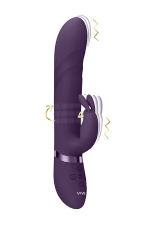 Nari - Perline vibranti e rotanti, Coniglietto per la stimolazione del punto G - Viola