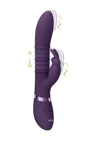Sora - Anelli stimolanti su e giù, vibratore a forma di coniglio per il punto G - Viola