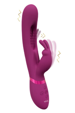 Mika - Triplo Motore - Coniglio Vibrante con Innovativo Stimolatore a Battito del Punto G - Rosa