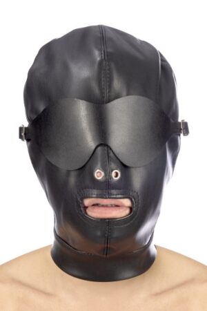 Fetish Tentation - Maschera con Cinturino e Benda Occhi Removibile - Nero