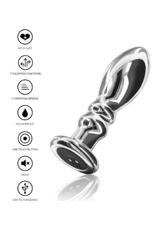 Il vibratore Slider Vibrating Plug Medium argento