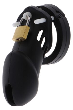 Gabbia per pene in silicone grande nera