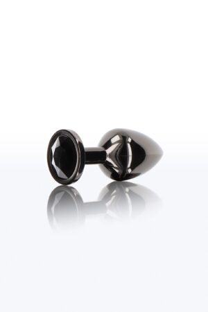 Plug anale con gioiello di diamante S nero