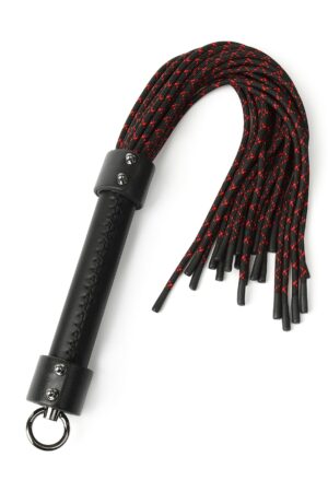 Frusta con nodo in vera pelle nera
