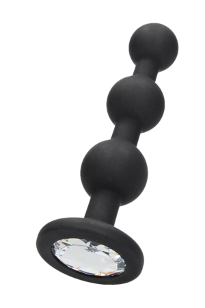 Plug anale in silicone con perline a forma di diamante