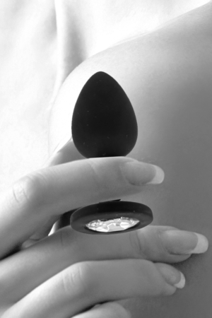 Plug anale in silicone con gioielli rimovibili
