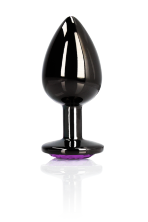 Plug anale Heart Gem - Medio - Grigio canna di fucile/Viola ametista