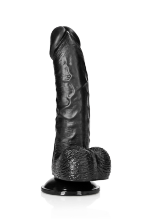 Dildo realistico curvo con testicoli e ventosa - 6 pollici / 15,5 cm