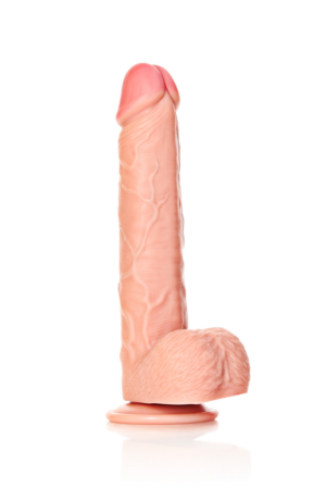 Dildo dritto realistico con testicoli e ventosa - 10 / 25,5 cm