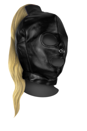 Maschera con coda di cavallo bionda - Nera