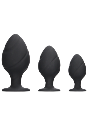 Set di plug anali a spirale - Nero