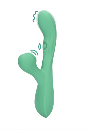 Vibratore a forma di coniglio con onde pulsate e movimento della lingua - Blue Grass