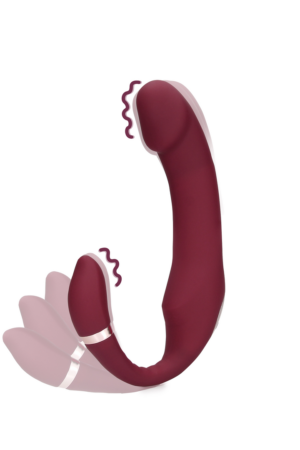 Strap-on vibrante flessibile senza spalline - Uva Merlot