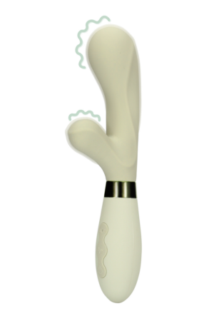 Vibratore a forma di coniglio in silicone - Verde nebbia