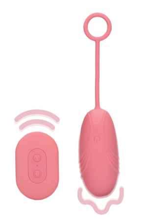 Vibratore a forma di uovo in silicone ultra morbido con telecomando - Arabesque rosa