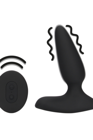 Vibratore anale liscio con telecomando - Nero liquirizia