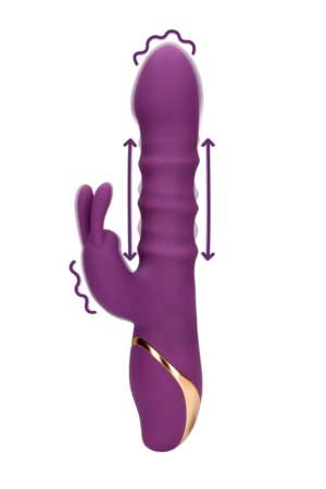 Vibratore con 3 anelli mobili su e giù - Orchidee Purple
