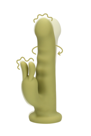 Vibratore a forma di coniglio rotante in silicone ultra morbido - Salvia primaverile