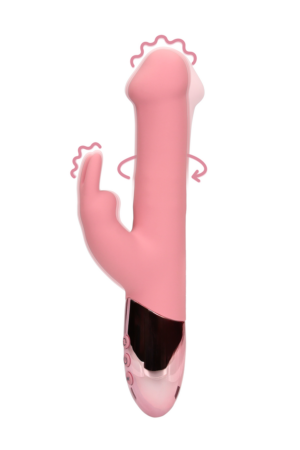 Vibratore a forma di coniglio con perline rotanti - Arabesque rosa