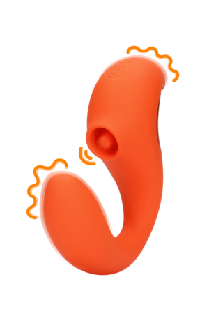 Vibratore per il punto G con pulsazione clitoridea - Arancione Indomabile