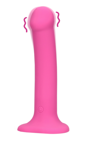 Dildo vibrante non fallico - Medio - Rosa potente