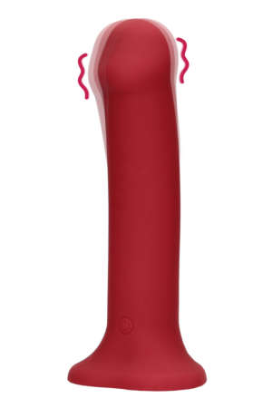Dildo vibrante non fallico - Grande - Rosso lampone