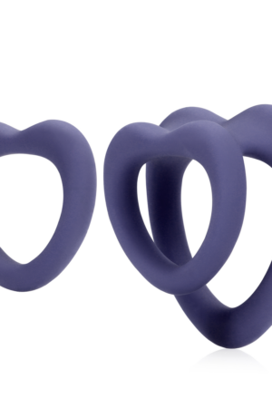 Set di anelli per pene a forma di cuore - Tempesta viola