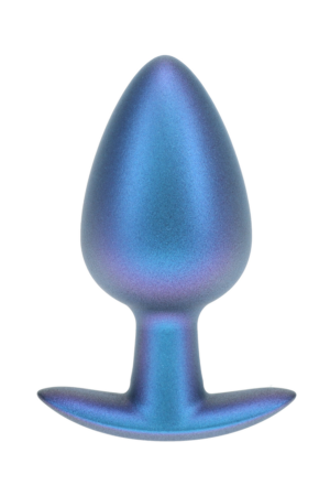 Plug anale in silicone liscio - Grande - 3,5 / 8,9 cm - Blu metallizzato