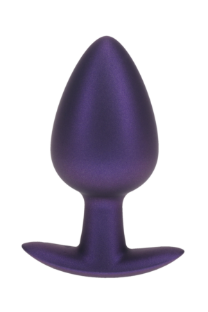 Plug anale in silicone liscio - Grande - 3,5 / 8,9 cm - Viola metallizzato