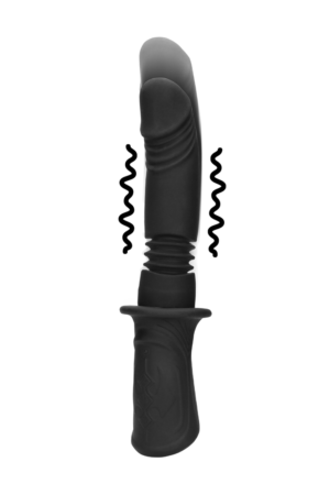 Macchina del sesso portatile vibrante e a spinta - Nera