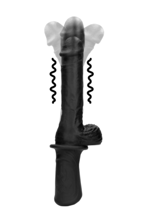Macchina del sesso portatile vibrante e a spinta in silicone liquido - Nera