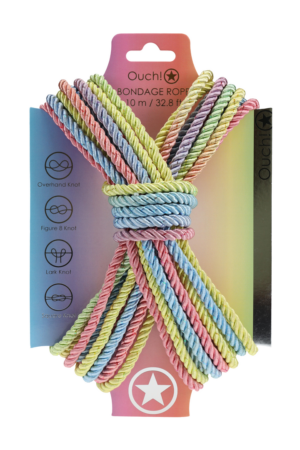 Corda bondage in poliestere - 10 m - Multicolore pastello
