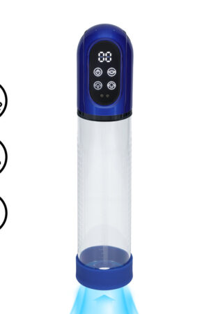 Engage - Pompa per pene e masturbatore automatico impermeabile - Blu metallizzato