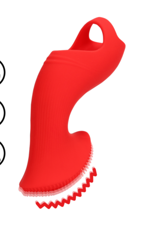 Vibratore da dito testurizzato - Rosso Alba