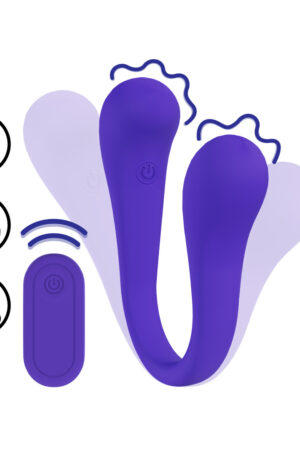 Vibratore flessibile a doppia estremità con telecomando - Viola
